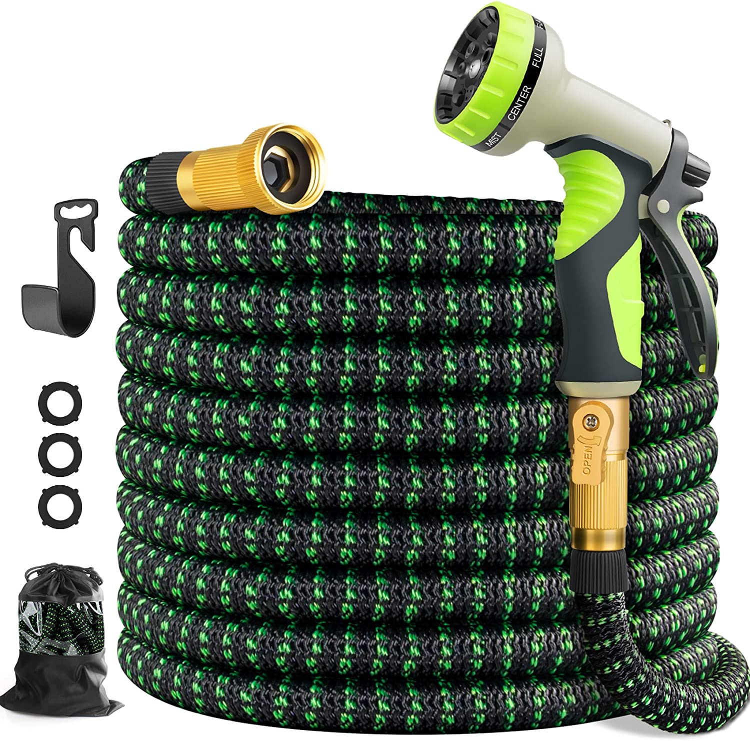 Vieneci Expandable Garden Hose, Black Green - 150 FT_VIENECI GARDEN INC